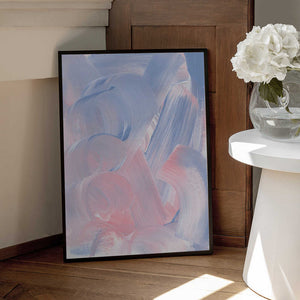 Tablou înramat „Pastel Brushstrokes In Blue And Pink Hues” de uplusmestudio
