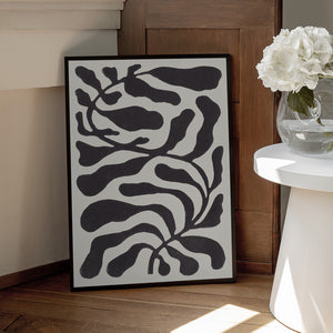 Tablou înramat „One Hundred-Leaved Plant #21 / Lino Print” de Alisa Galitsyna