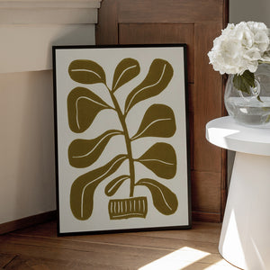 Tablou înramat „Linocut Houseplant #2” de Alisa Galitsyna