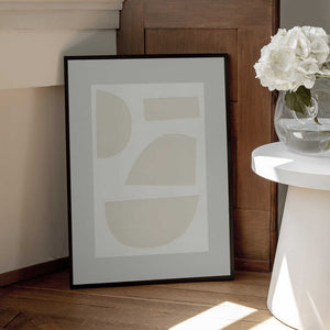 Tablou înramat „Geometric Shapes In A Monochrome Palette” de uplusmestudio