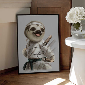 Tablou înramat „karate sloth” de Adam Lawless