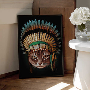 Tablou înramat „chief cat” de Adam Lawless