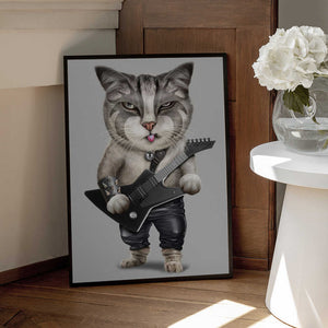 Tablou înramat „heavy metal cat” de Adam Lawless