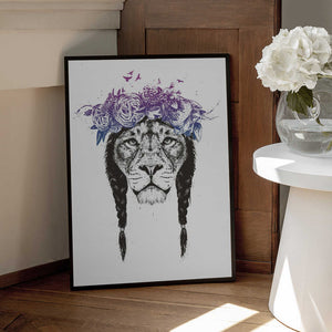 Tablou înramat „King of lions” de Balazs Solti