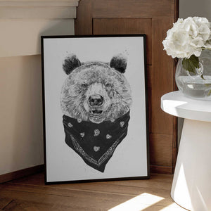 Tablou înramat „Wild bear” de Balazs Solti