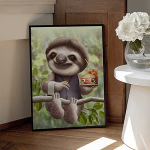 Tablou înramat „SLOTH ONTREE DELIVERY” de Adam Lawless