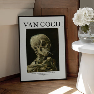 Tablou înramat „Head of a skeleton with a burning cigarette” de Vincent Van Gogh