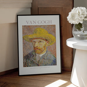 Tablou înramat „Self Portrait With Straw Hat” de Vincent Van Gogh
