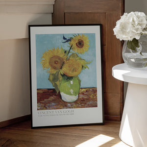 Tablou înramat „Vase With Three Sunflowers” de Vincent Van Gogh