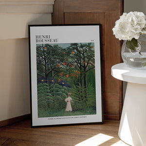 Tablou înramat „Femme Se Promenant Dans Une Foret Exotique” de Henri Rousseau