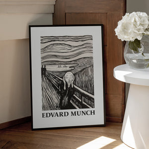 Tablou înramat „Skriet- The Scream - Monochrome Version” de Edvard Munch