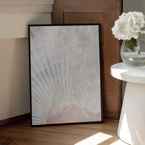Tablou înramat „Sun Boho Morning Metallic Print” de Sarah Manovski
