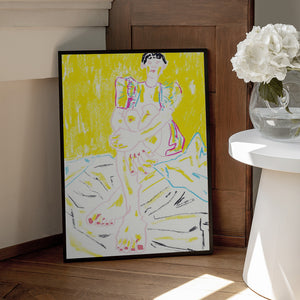 Tablou înramat „The Girl In The Yellow Dress” de Francesco Gulina