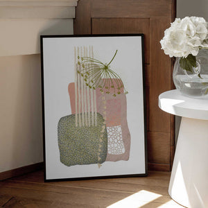 Tablou înramat „Delicate Pink and Green-3” de Sally Ann Moss