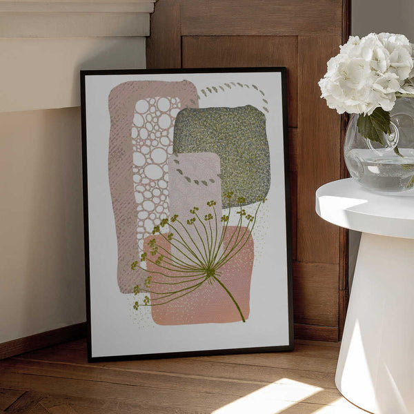 Tablou înramat „Delicate Pink and Green-2” de Sally Ann Moss