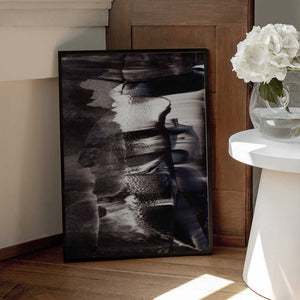 Tablou înramat „Monochrome Textures And Fluid Brushstrokes” de uplusmestudio