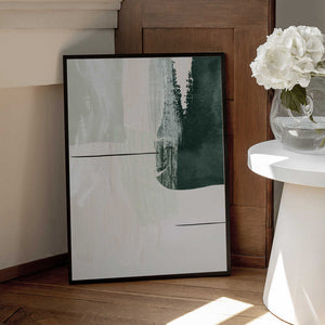 Tablou înramat „Abstract Shapes in Green-2” de Sally Ann Moss