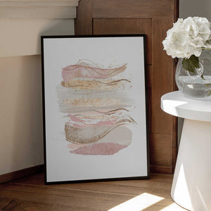 Tablou înramat „Mystical Pink Abstract-1” de Sally Ann Moss