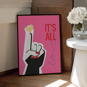 Tablou înramat „It's All Love Hand Pink” de Frances Collett