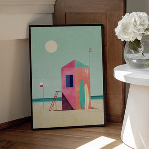 Tablou înramat „Surf Hut” de longwayhome