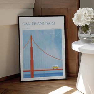 Tablou înramat „San Francisco, Golden Gate Bridge” de longwayhome