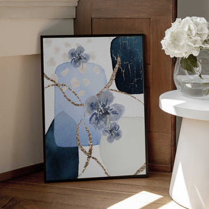 Tablou înramat „Floral Blue-1” de Sally Ann Moss