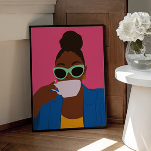 Tablou înramat „Women Drinking Coffee” de Carelle N'guessan