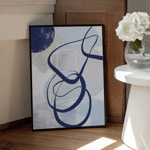 Tablou înramat „Lines of Blue-2” de Sally Ann Moss