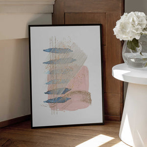 Tablou înramat „Soft Pink Blue 1” de Sally Ann Moss