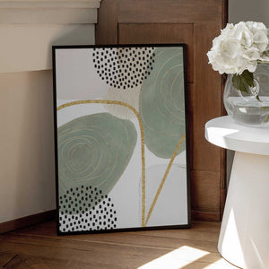 Tablou înramat „Calm green- 4” de Sally Ann Moss