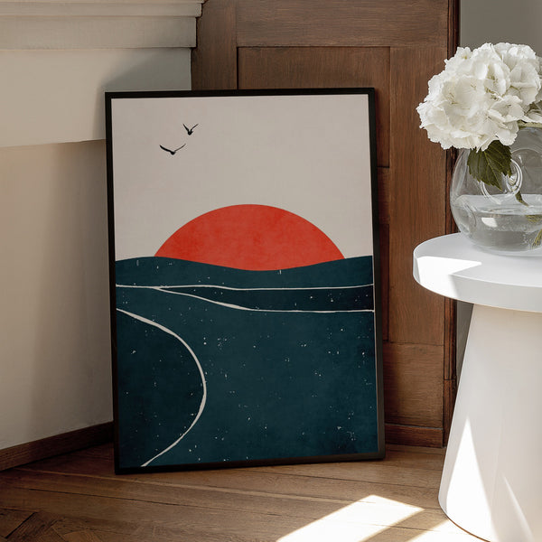 Tablou înramat „Dancing Seagulls” de Kubistika