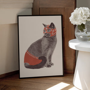 Tablou înramat „Chat Catcheur” de Florent Bodart