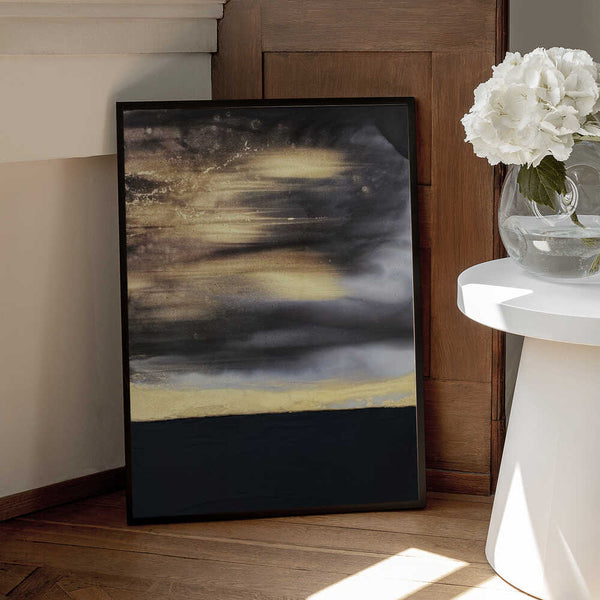 Tablou înramat „Black and Gold” de Alyson Storms