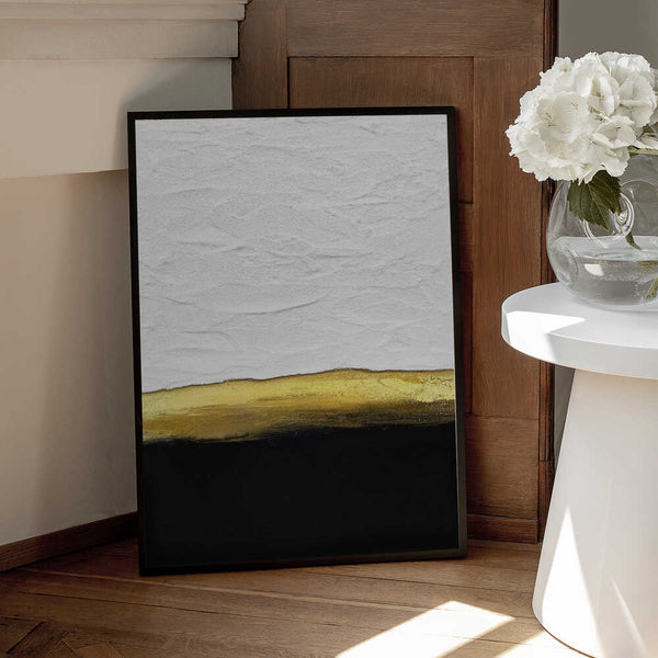 Tablou înramat „Black and White Golden Night” de Alyson Storms