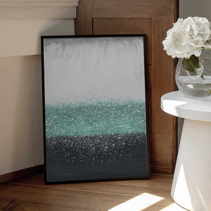 Tablou înramat „Crystal Rain Green” de Alyson Storms