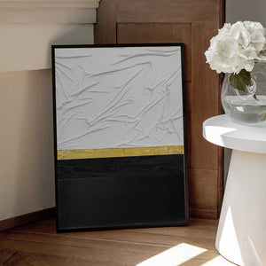 Tablou înramat „Fabric Gold and Black” de Alyson Storms