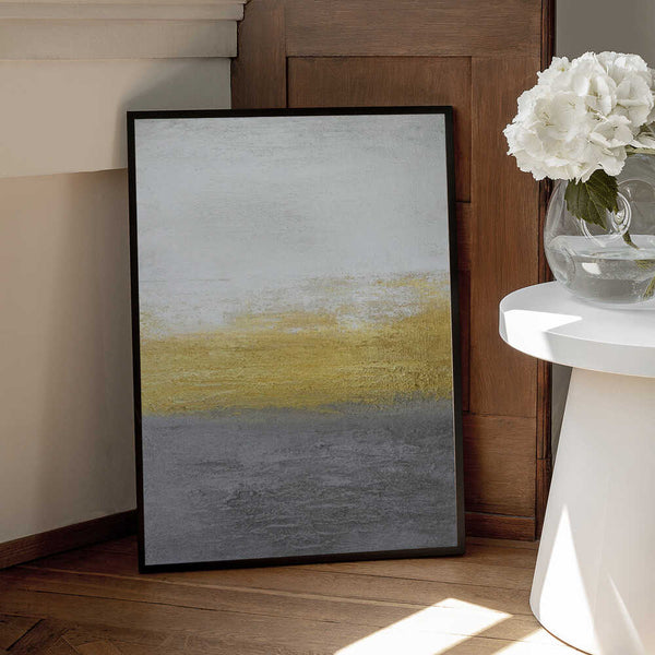 Tablou înramat „Gray and Gold” de Alyson Storms