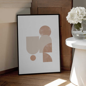 Tablou înramat „Beige Geometric Art” de Melloi Art Prints