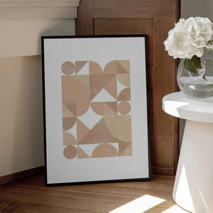 Tablou înramat „Beige Geometric Art” de Melloi Art Prints