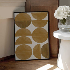 Tablou înramat „Golden Geometric Rhythm” de THE MIUUS STUDIO