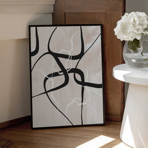 Tablou înramat „White Lines 2” de Sally Ann Moss