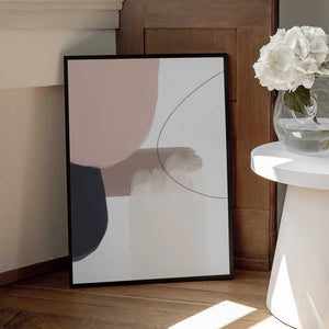 Tablou înramat „Abstract Beige Black Art” de Melloi Art Prints