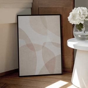 Tablou înramat „Abstract Beige Geometric Art” de Melloi Art Prints