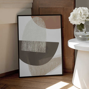 Tablou înramat „Earth Tone Geometric Art” de Melloi Art Prints