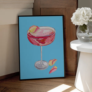 Tablou înramat „Sparkling Rose Gin Cocktail” de Alice Straker