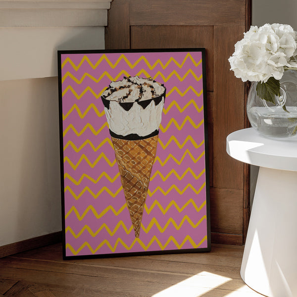 Tablou înramat „Cornetto Pink” de Alice Straker