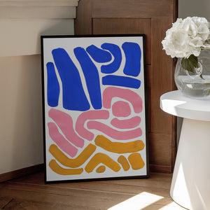 Tablou înramat „Pastel Tribal Maze” de Ejaaz Haniff