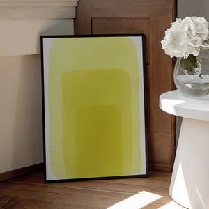 Tablou înramat „Yellow Watercolor Shapes #1” de jay stanley