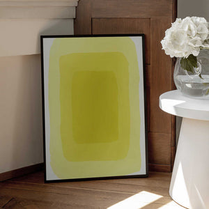 Tablou înramat „Yellow Watercolor Shapes #3” de jay stanley