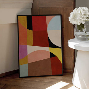 Tablou înramat „Warm Colors Bauhaus Geometry2” de Ana Rut Bre